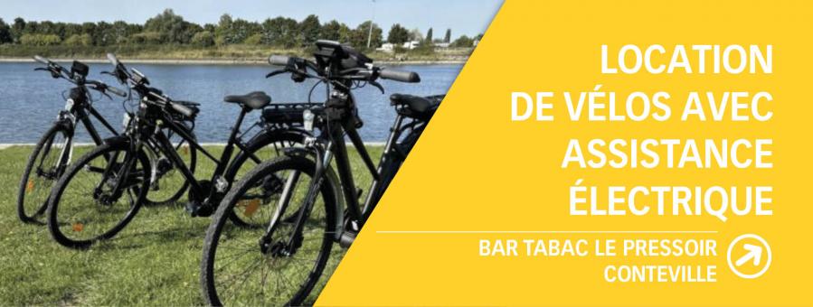 Locations de vélos avec assistance électrique au Bar Tabac Le Pressoir